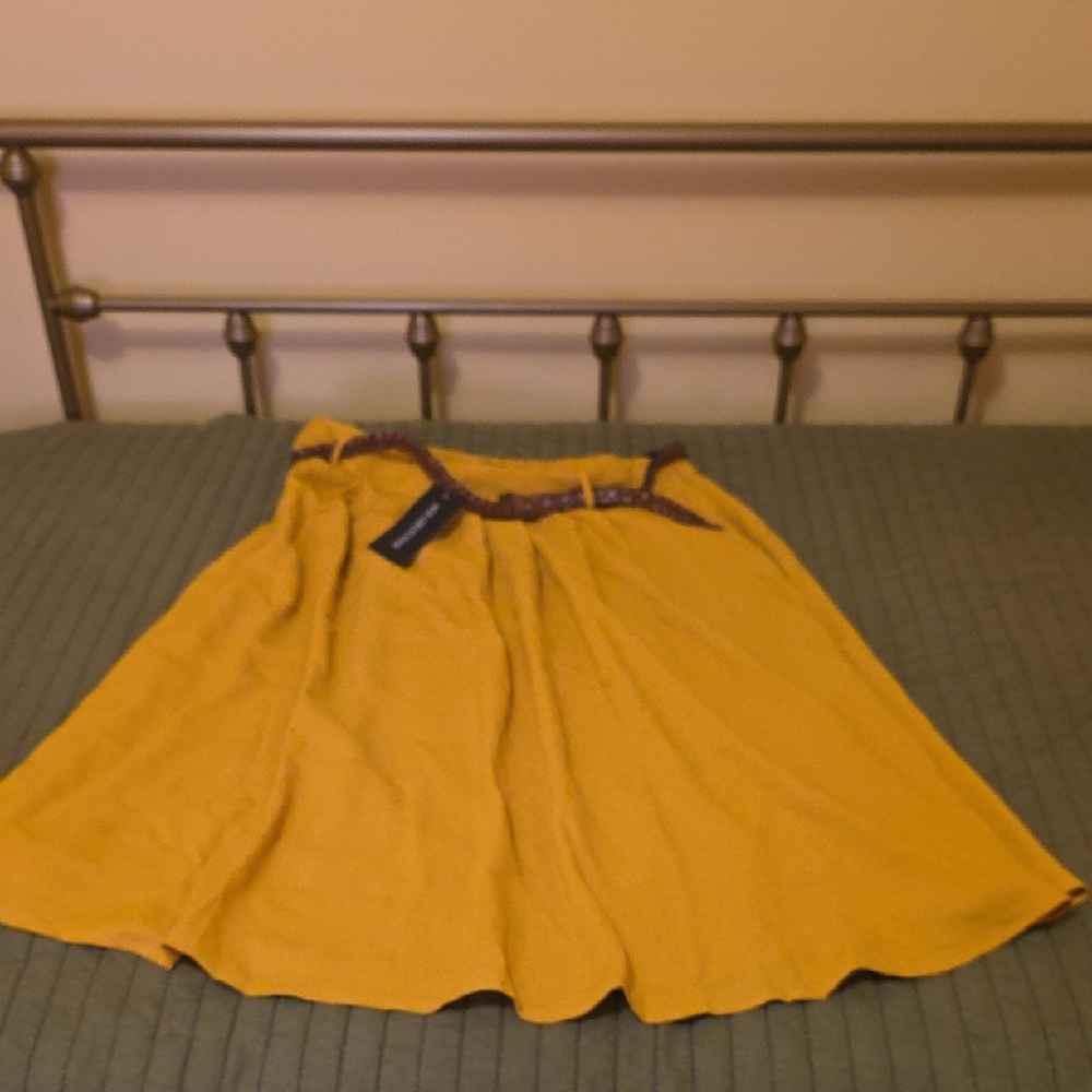 Hot & Delicious Mustard Midi Skirt